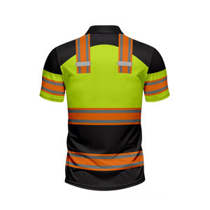 Camiseta Polo de Manga Corta de Alta Visibilidad para Trabajo, Cinta Reflectante, Dos Tonos, Logotipo Personalizado, Camiseta Polo Transpirable de Manga Larga - Product Image 2