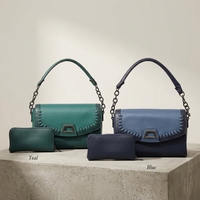 DEJURIOR Sacs à Main 2026 Nouveau Sac Femme en Cuir PU Lisse avec Bord Cousu, Ensemble 2-en-1 : Sac à Main et Sac à Poignée Supérieure