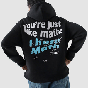 Streetwear personnalisé 100% coton à capuche de haute qualité je déteste les mathématiques à capuche surdimensionné recadrée pull à capuche unisexe - Product Image 2