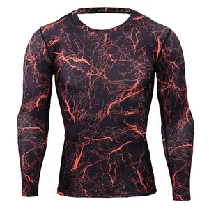 Grappling MMA Rash Guard Sublimation Kompression shemd Bjj Rash guard Custom Printed Herren Herren Technologie OEM Langarmhemd