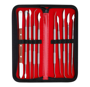 Outils manuels de sculpture sur cire 10PCS en acier inoxydable à double extrémité pour sculpteurs de cire Set Mallette de transport Sculpture Poterie Instruments médicaux - Product Image 1