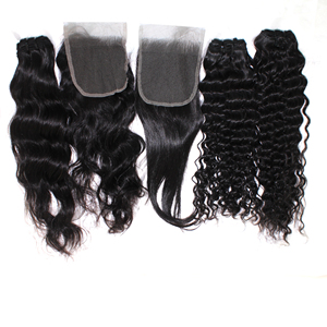 100% Vierge Doux Naturel Vague Frontales Longue Longueur Lace Front Perruques en couleur HD pour les femmes noires avec fermeture Bundles Inclus - Product Image 6