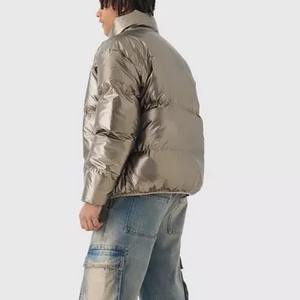 Vente en gros de vestes d'extérieur à col montant de couleur métallique brillante pour hommes, vestes chaudes, nouveautés, meilleures, nouvelles vestes brillantes pour hommes - Product Image 6