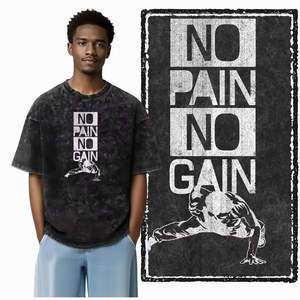 เสื้อยืด "No Pain No Gain" สำหรับยิมนาสติก ทำจากผ้าฝ้าย - Product Image 2