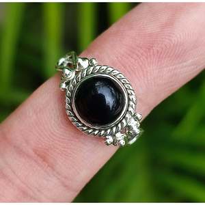 925 Sterling <b>Silver</b> Black Onyx <b>Ring</b> Handmade <b>Statement</b> Promise Jewelry for July Birthstone Natural Black Gemstone Perfect Gift - Product Image 6