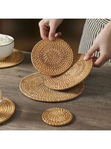 Vente en gros de dessous de verre en rotin moderne fait à la main Dragonex Vietnam Couleur naturelle Simple Viet Nam Osier Artisanat Design minimaliste pour - Product Image 2