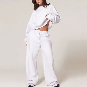 Nouvel ensemble de survêtement tendance pour femmes, 2 pièces, manches longues, capuche, polaire en polyester, rayé, déchiré, ceinture en dentelle, streetwear - Product Image 6
