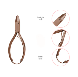 Coupe-ongles professionnel personnalisable belle pince à ongles dorée lame droite tranchante manucure pédicure acier inoxydable - Product Image 1