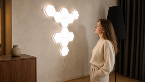 Vente en gros d'usine, lumière de nuit LED modulaire hexagonale en forme de nid d'abeille, minimaliste, DIY, sensible au toucher, écologique, en plastique, Quantum Light - Product Image 3