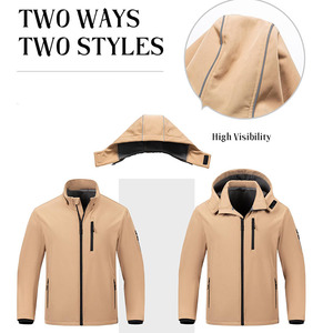 Vestes d'extérieur sur mesure en gros, coupe-vent rose à fermeture éclair avec capuche, respirante, confortable, matelassée, veste softshell pour homme - Product Image 3