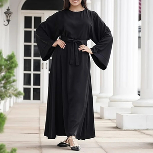 Premium Saleh Enterprises Modest Women Abaya <b>Dress</b> Beaded Anti-static Breathable Cotton Polyester Blend Islamic Dubai Style - Product Image 4