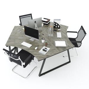 Mesa de centro contemporánea para 3 personas Trapeze II Concept Cluster 240x208 con patas de acero, requiere montaje HBTH024 - Product Image 1