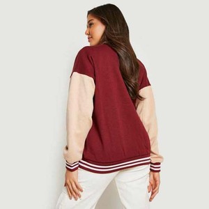 OEM vente en gros Baseball Letterman vestes vêtements pour femmes Baseball personnalisé respirant cuir laine avec bouton vestes d'université - Product Image 2