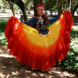 Jupe longue maxi bohème pour femmes, tenue de club, teinte, coton 25 yards, style bohème, style latin, pour spectacles, danseuses, scène - Product Image 1