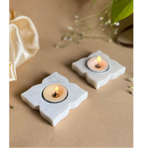 Natural White Marble Heart <b>Tea</b> <b>Light</b> Holders With Colorful Floral Scented <b>Tea</b> <b>Lights</b> Wedding Centerpieces Home Decoration - Product Image 4