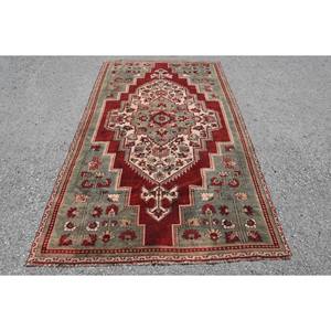 Classic Red and Green Patchwork Wool <b>Rug</b> Large 49x92 ft Rectangle Jute <b>Rug</b> for Entryway <b>Hallway</b> Latex Backing Weave Technique - Product Image 1