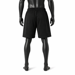 Pantalones Cortos Deportivos Negros Personalizados para Hombre, OEM ODM, Algodón y Felpa, con Logotipo Impreso, Cintura Elástica, Corte Holgado, Casuales, para Gimnasio - Product Image 2