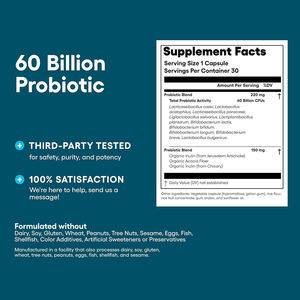 गर्म थोक और ओएम, आटम आहार पूरक आंतों के पाचन को सभी प्राकृतिक प्रीबायोटिक्स 60 बिलियन प्रोबायोटिक कैप्सूल - Product Image 4