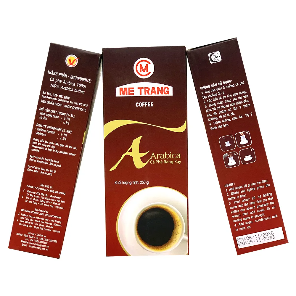 Mellow Taste Quality Best OEM Logo Support Negotiation Factory vietnam coffee price Arabica Ground Coffee Made In Vietnam