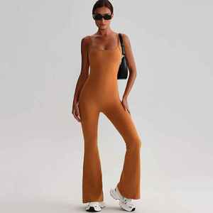 จั๊มสูทโยคะไร้ตะเข็บด้านหลังของผู้หญิงชุดบอดี้สูทสำหรับเล่นกีฬาแบบชิ้นเดียวยกสะโพกกระชับพอดีตัวสำหรับเล่นกีฬา - Product Image 2