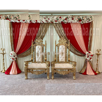 Canapé de scène de mariage avec deux chaises, ensemble canapé moderne à dossier haut pour mariage asiatique, or blanc, causeuse de marié, scène Canada