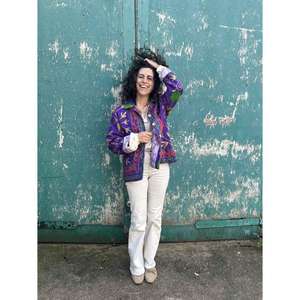 Chaqueta Corta Acolchada de Otoño/Invierno para Mujer, Estilo Bohemio, Bordada, de Algodón Tejido, Multicolor, con Estampado Tribal Vintage - Product Image 1