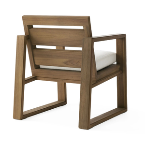 Chaise simple avec accoudoirs en bois de teck écologique pour l'extérieur et l'intérieur dans un style moderne - Product Image 4