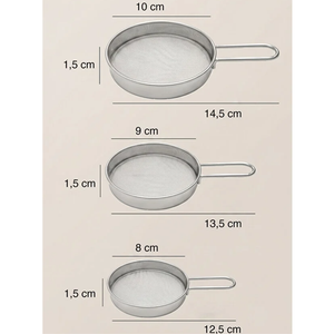 Utensilios para Postres, Juego de Tamiz para Azúcar en Polvo y Cacao, Tamiz de Malla Fina para Decorar Tiramisú - Product Image 3
