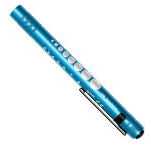 Stylo lumineux médical LED bleu manuel pour infirmières avec interrupteur à un bouton, lumière blanche et chaude, jauge de pupille, règle de 5 cm - Product Image 2
