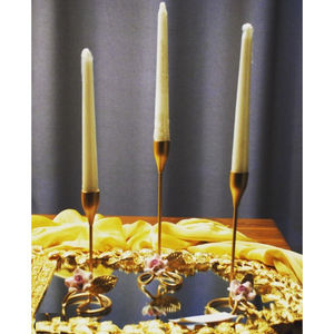 Portavelas de metal dorado de alta calidad con diseño floral para ocasiones, fiestas de cumpleaños, accesorio de decoración del hogar - Product Image 1