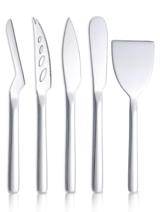 Juego de cuchillos de queso de acero inoxidable con mango simple de 5 piezas hechos a mano de lujo disponibles en multicolor al mejor precio de la India - Product Image 5