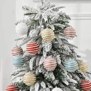 Nouveau style décoration d'arbre de Noël pendentif or rouge boule de Noël 8cm boule de Noël décorative exquise