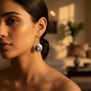 925 <b>Silver</b> <b>Drop</b> <b>Earrings</b> Moonstone Trendy Dangle Jewelry for Women for Wedding Party Gift Heart-shaped Pearl Diamond Zircon - Product Image 2