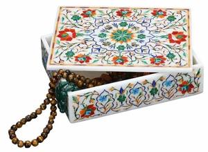 Wholesale Supply Lightweight Luxury Marble Jewelry Box with Handcrafted <b>MOP</b> Patterns Available <b>for</b> <b>Sale</b> - Product Image 5