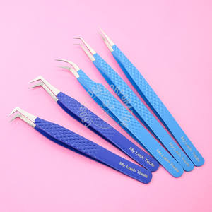 Pinzas de volumen de pestañas con punta de fibra hechas a medida, pinzas curvas para extensiones de pestañas, pestañas de precisión de baja resistencia de 90 45 grados - Product Image 6