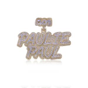 Amarillo Blanco Ice Out VVS Moissanite Colgante Diamantes de corte redondo Hip Hop Joyería Colgante para hombres Plata de Ley 925 - Product Image 5