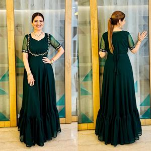 Robe Georgette Anarkali de haute qualité pour femmes Look élégant disponible à des prix abordables de l'Inde - Product Image 5