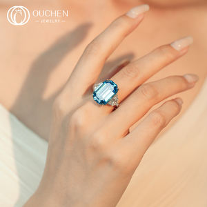 Образец OUCHEN, цена 9k/14k/18k, золото на заказ 14K, высокое золото, лабораторное выращенное бриллиантовое кольцо VVS, Обручальное Обещание - Product Image 5