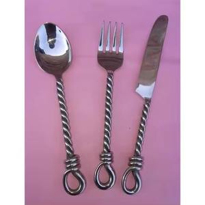 Elegant Knot Handle Antique <b>Cutlery</b> Set <b>Vintage</b> Flatware Ideal for Parties Restaurants and Tabletop Styling From India - Product Image 1