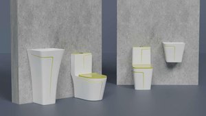 Sanitarios Inodoros Wc Gold Line Design Baño Cerámica Una pieza Inodoro de color blanco dorado - Product Image 6