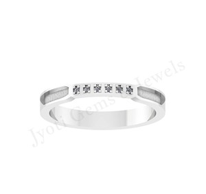 Compromiso de banda simple personalizado 925 anillo chapado en oro diseño de moda circón plata venta al por mayor componente de fabricación de joyas bisel - Product Image 4