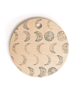 100% Natural <b>Wood</b> Chopping Board With Elegant Printed Finished Round Kitchen Accessories for Cutting <b>Slicing</b> Groceries - Product Image 5