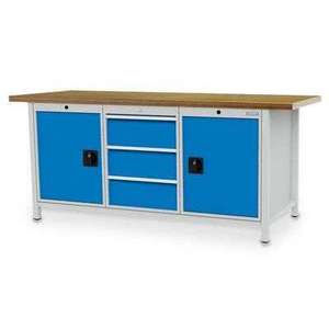 Banco da lavoro Kastenwerkbank 2000 x 750 x 859 mm LxTxH 2 Porte a battente 3 Cassetti - Product Image 4