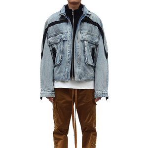 Conjuntos de vaqueros personalizados Bandana lavada con arena Chaqueta de camionero de Paisley Chaqueta vaquera estampada para hombre - Product Image 2