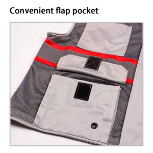 เสื้อกั๊กสะท้อนแสงมีกระเป๋าระบายอากาศได้ดีเสื้อกั๊กซิปด้านหน้า - Product Image 5