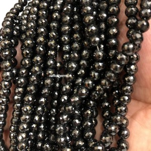 Cuentas sueltas facetadas de diamante de moissanita negra de 6 MM para collar de moissanita cuentas de piedra facetadas - Product Image 3