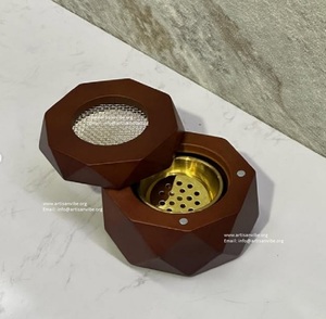 Handmade Wooden <b>Oud</b> <b>Burner</b> - Traditional Mubkhar for Bakhoor & Incense with Arabic Design - Product Image 5