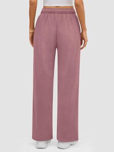 Pantalones esenciales de pierna ancha sueltos personalizados para mujer, pantalones de chándal apilados de algodón de rizo francés para hombre, pantalones de chándal holgados de cintura doble - Product Image 2