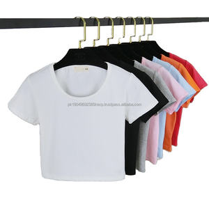 Camiseta de mujer de alta calidad cuello redondo manga corta peso pesado 100% algodón estampado bordado Logo exterior camiseta - Product Image 1