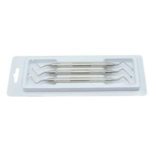 Ensemble de 3 instruments chirurgicaux dentaires manuels réutilisables en acier inoxydable, curettes dentaires dentelées, détartreur dentaire, curette osseuse, outils d'implantation, CE - Product Image 6